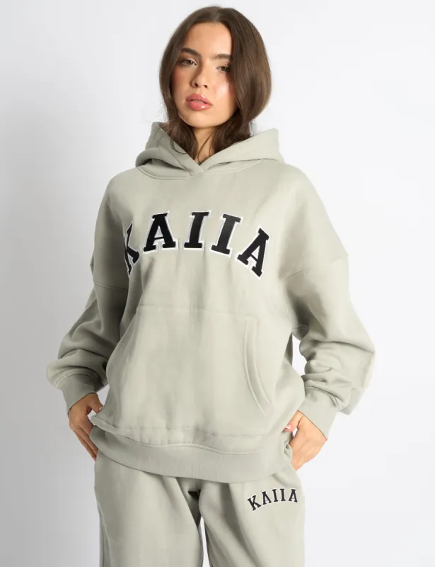 Kaiia Slogan Oversized Hoodie Pebble sold by Public Desire