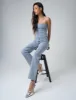 Diamante Straight Fit High Rise Denim Jeans Blue sold by Public Desire