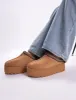 Nutmeg Chestnut Faux Fur Lined Platform Mules sold by Public Desire