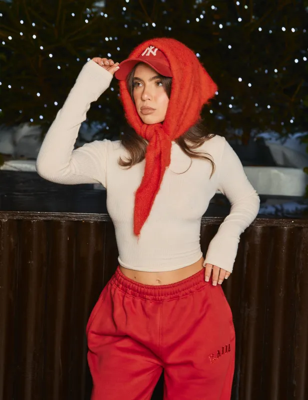 Kaiia Rib Roll Neck Long Sleeve Top Ivory sold by Public Desire