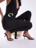 Idina Black Crossover Strap Slingback Mid Heels sold by Public Desire