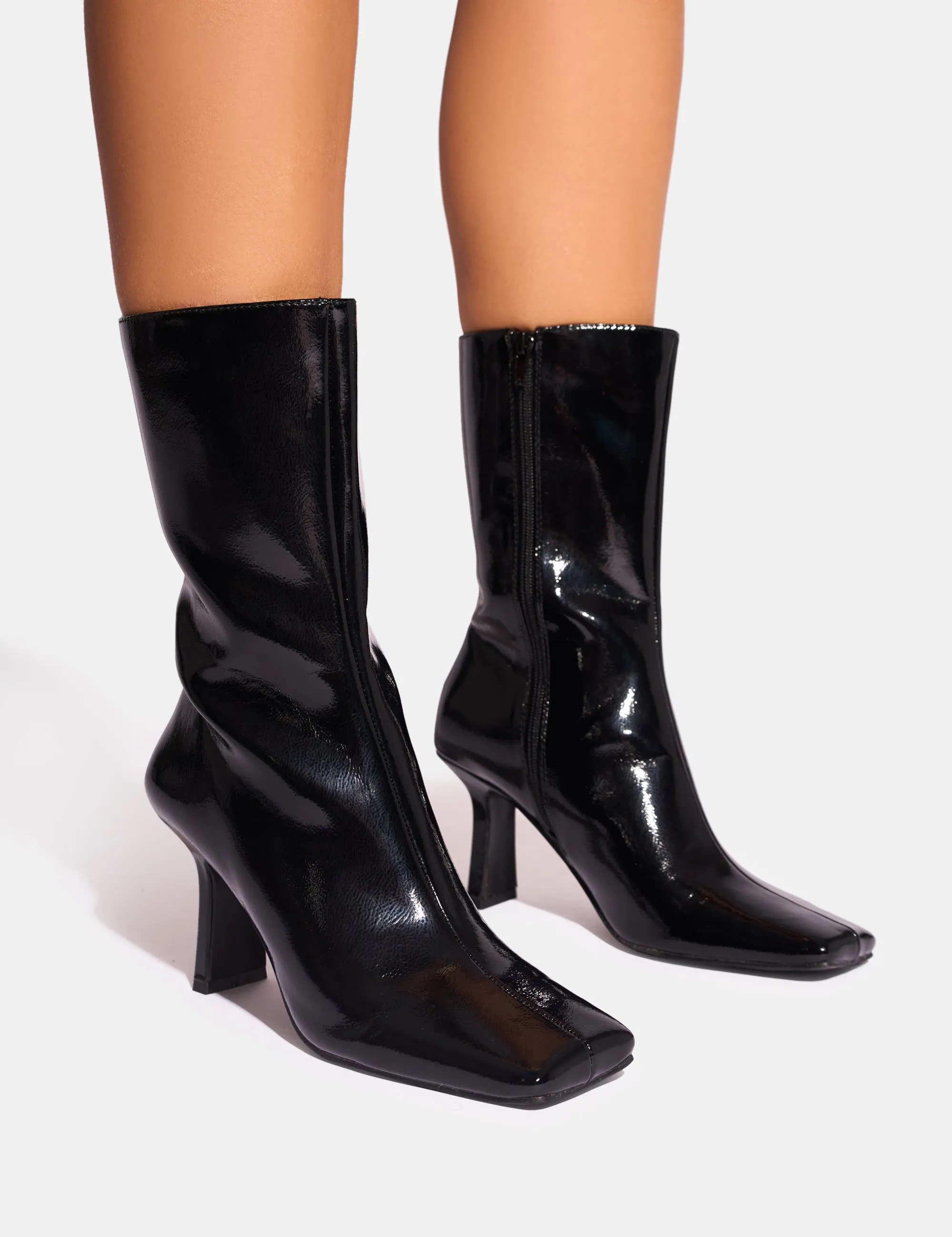 Fiction Black Square Toe Ankle Boots sold by Public Desire