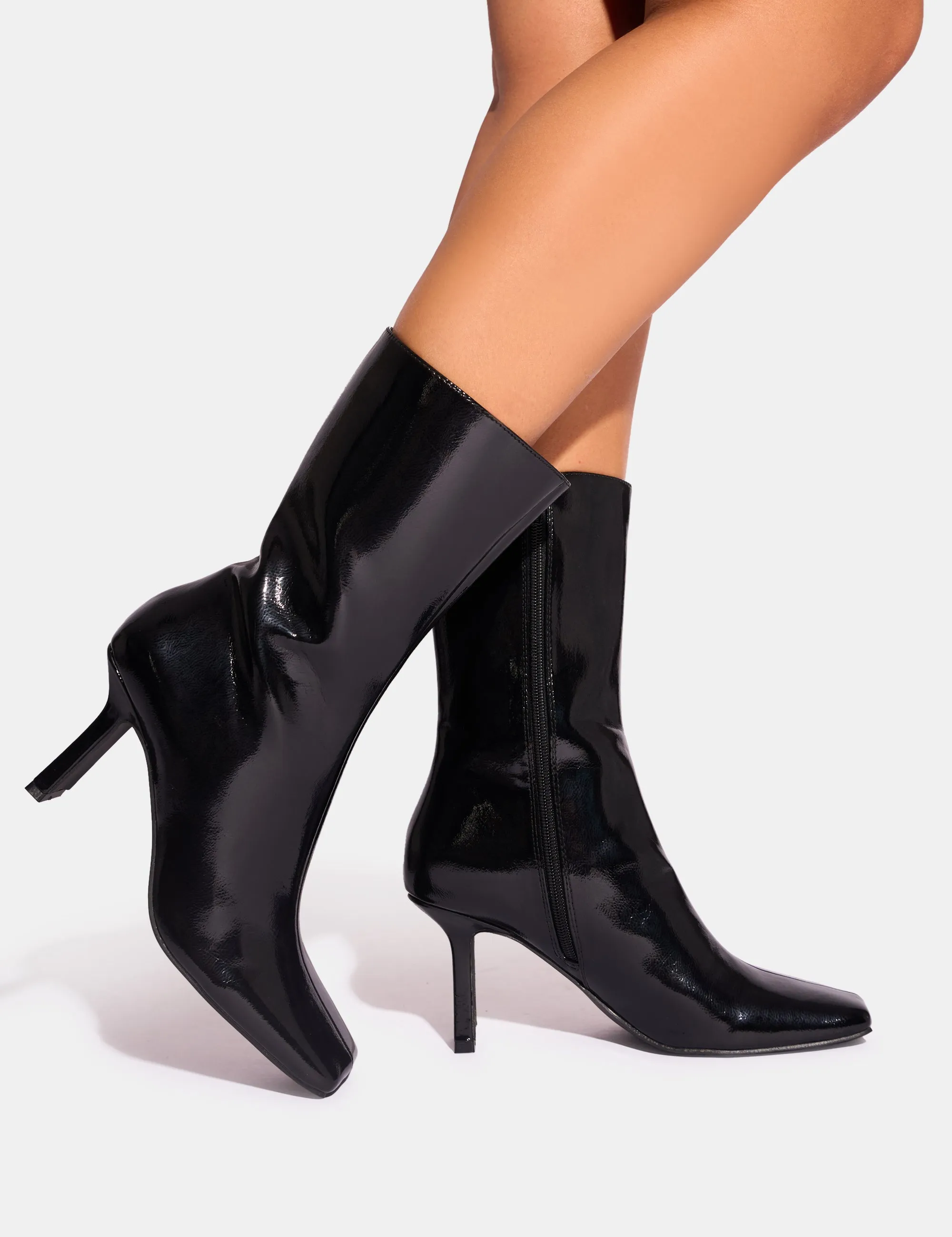 Fiction Black Square Toe Ankle Boots sold by Public Desire product image thumbnail 2