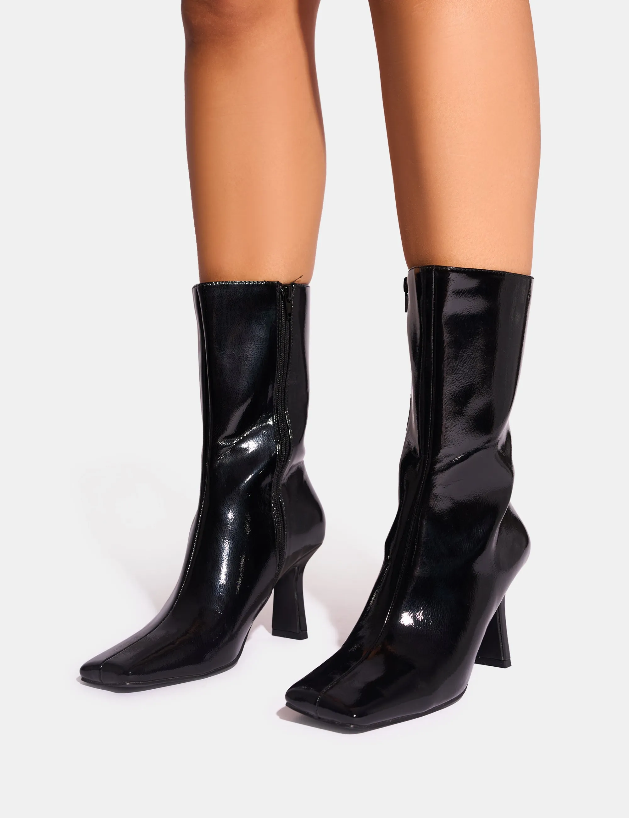 Fiction Black Square Toe Ankle Boots sold by Public Desire product image thumbnail 4