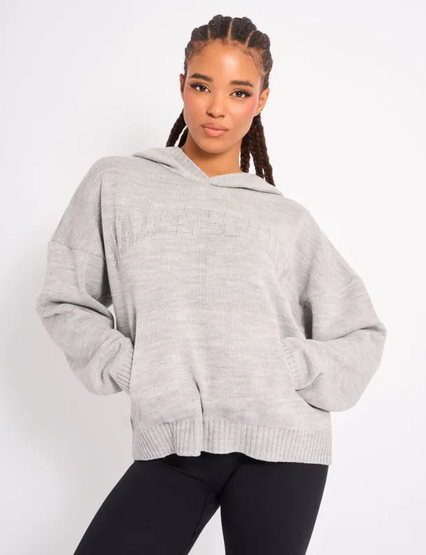Kaiia Sport Knitted Hoodie Soft Grey sold by Public Desire