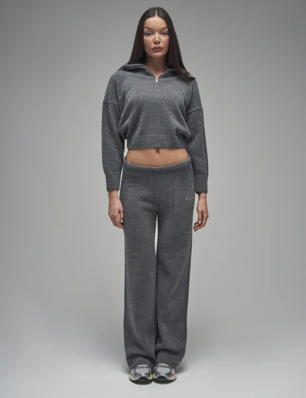 Kaiia Knit Wide Leg Trousers Charcoal sold by Public Desire