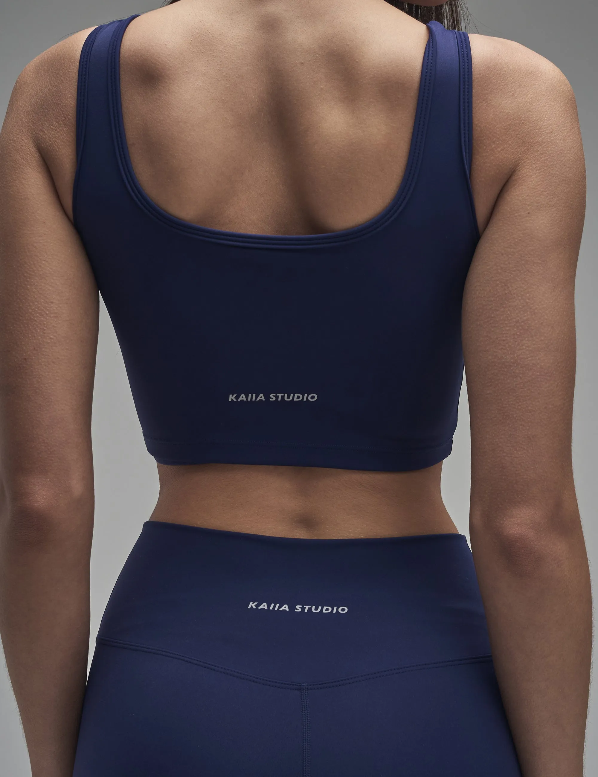 Kaiia Sculpt Square Neck Crop Top Navy sold by Public Desire product image thumbnail 4