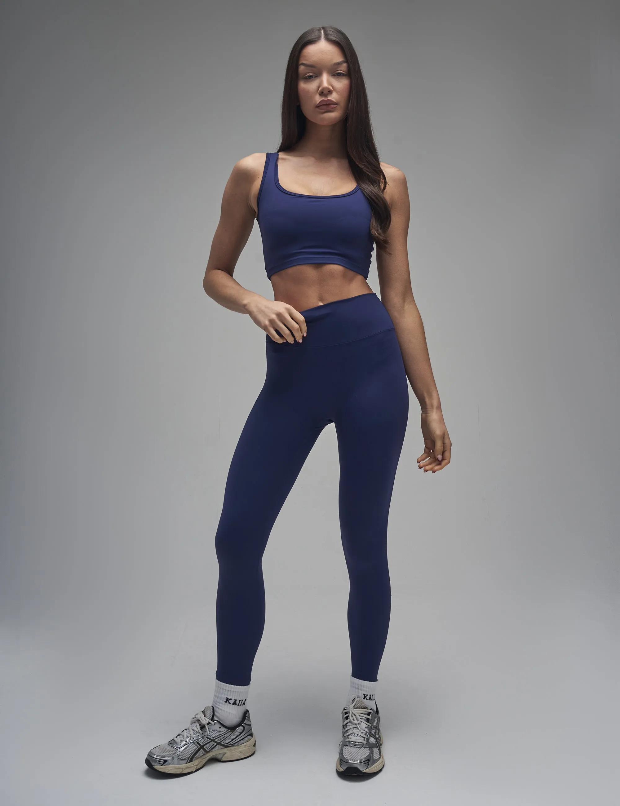 Kaiia Sculpt Square Neck Crop Top Navy sold by Public Desire product image thumbnail 3