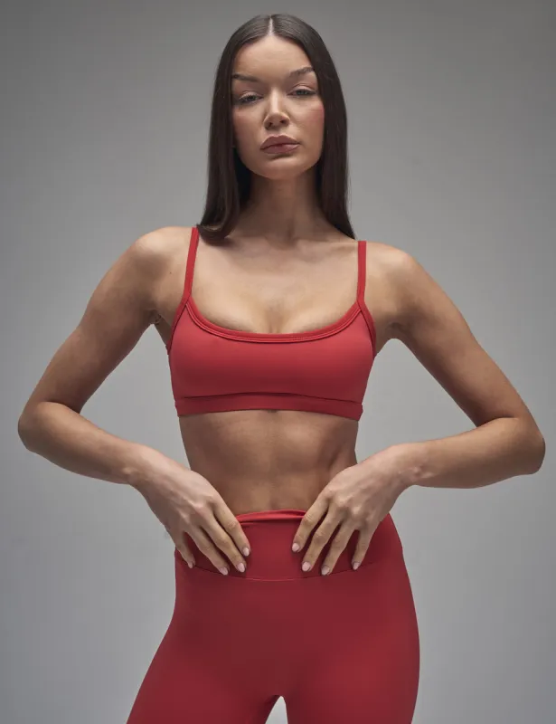 Kaiia Sculpt Scoop Neck Bralette Red made by Public Desire