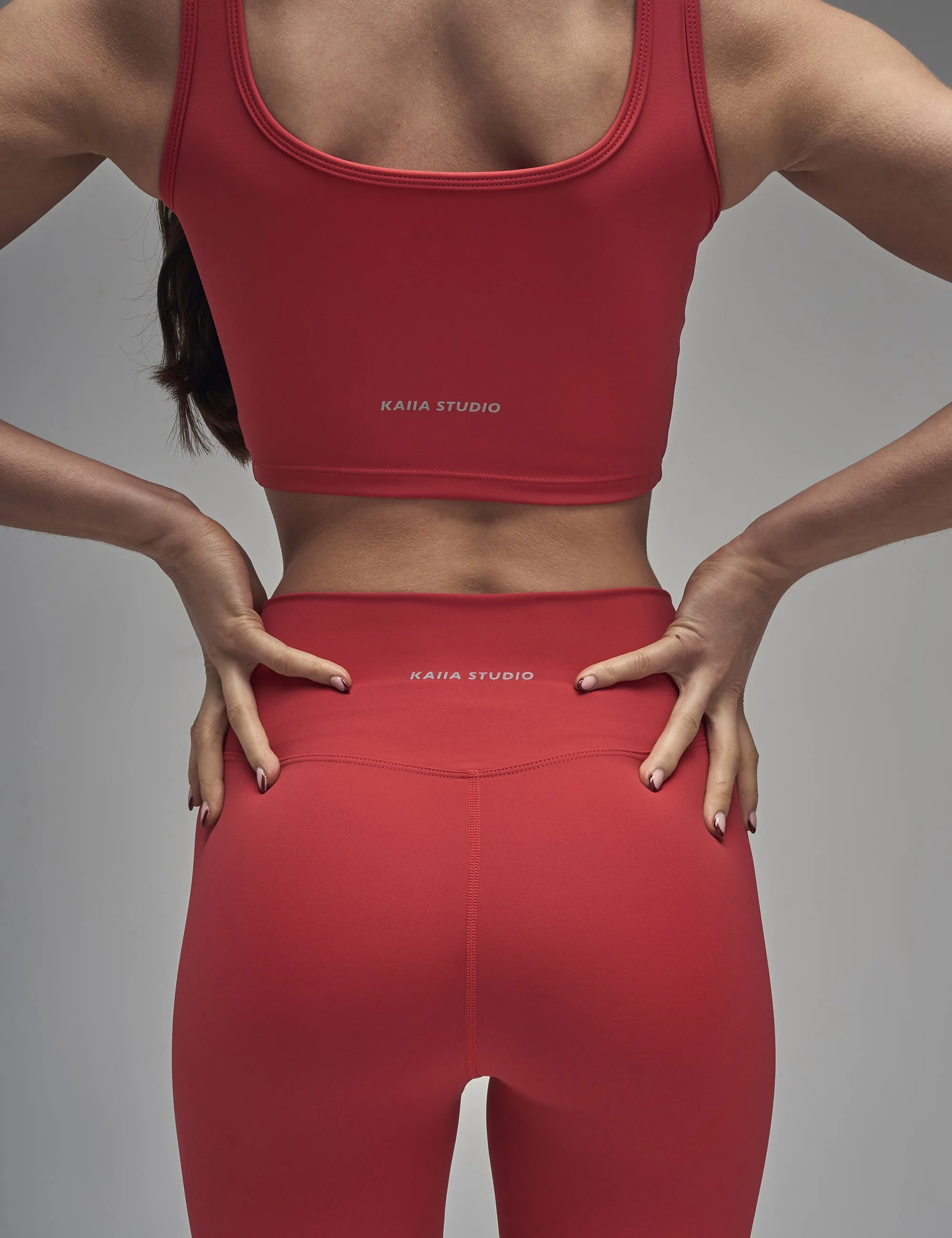 Kaiia Sculpt Square Neck Crop Top Red sold by Public Desire product image thumbnail 4