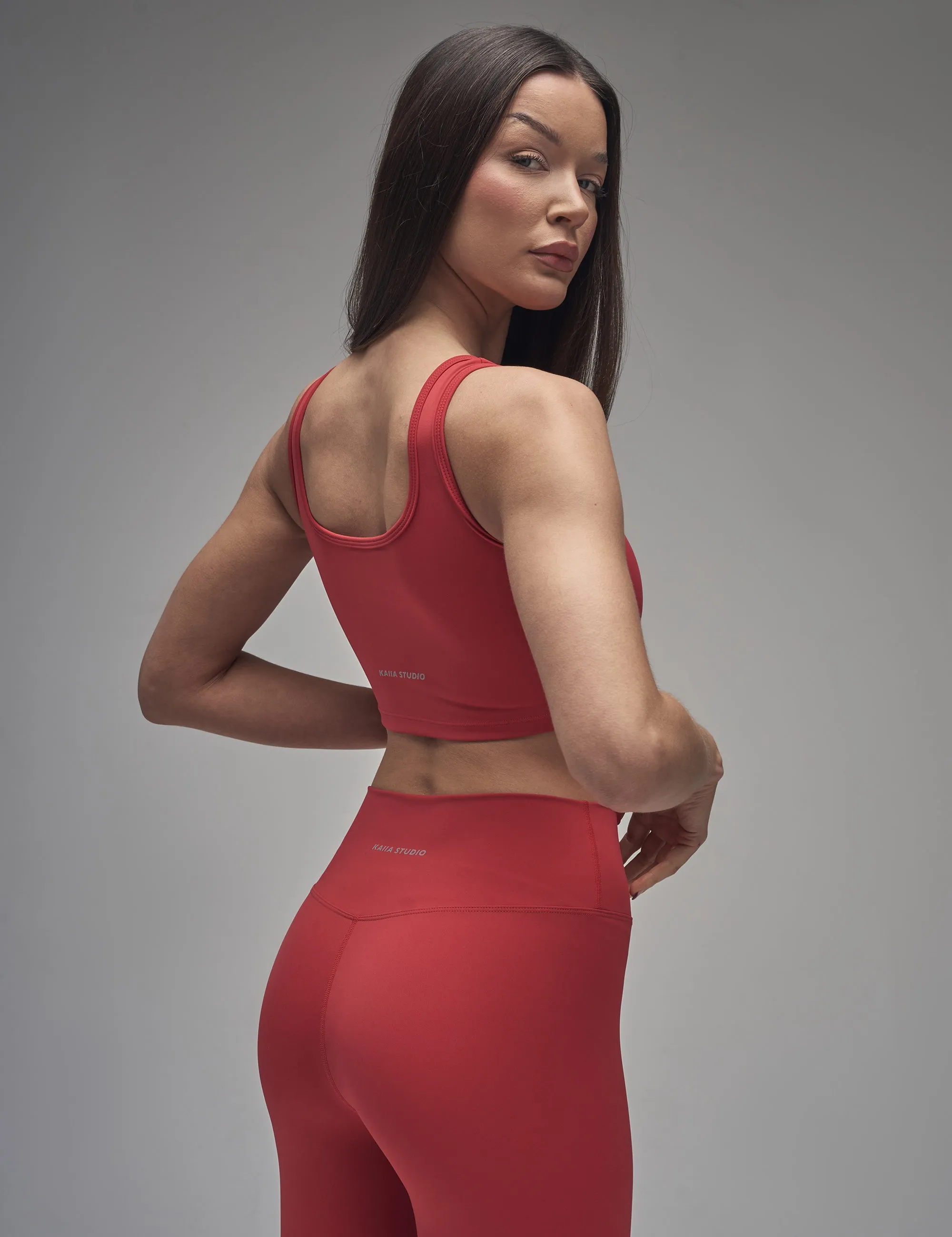 Kaiia Sculpt Square Neck Crop Top Red sold by Public Desire product image thumbnail 2
