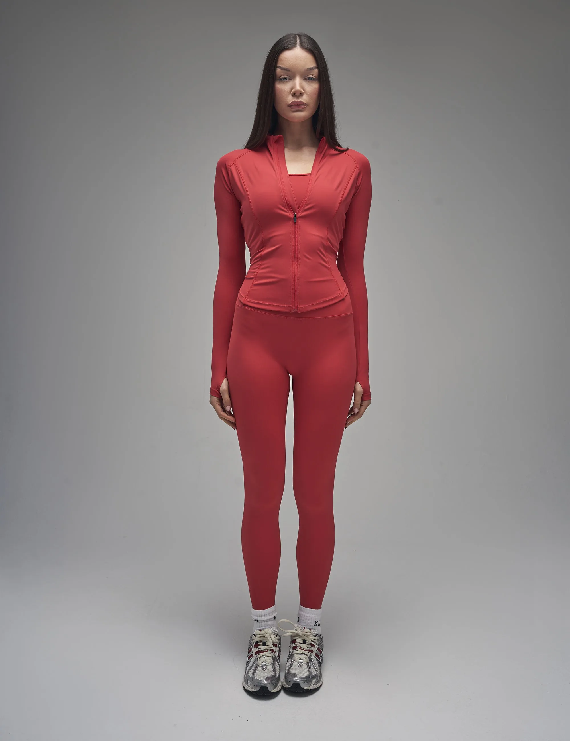 Kaiia Sculpt Long Sleeve Zip Through Fitted Jacket Red sold by Public Desire product image thumbnail 5