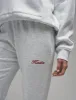 Kaiia Script Logo Wide Leg Joggers Light Grey Marl & Red sold by Public Desire