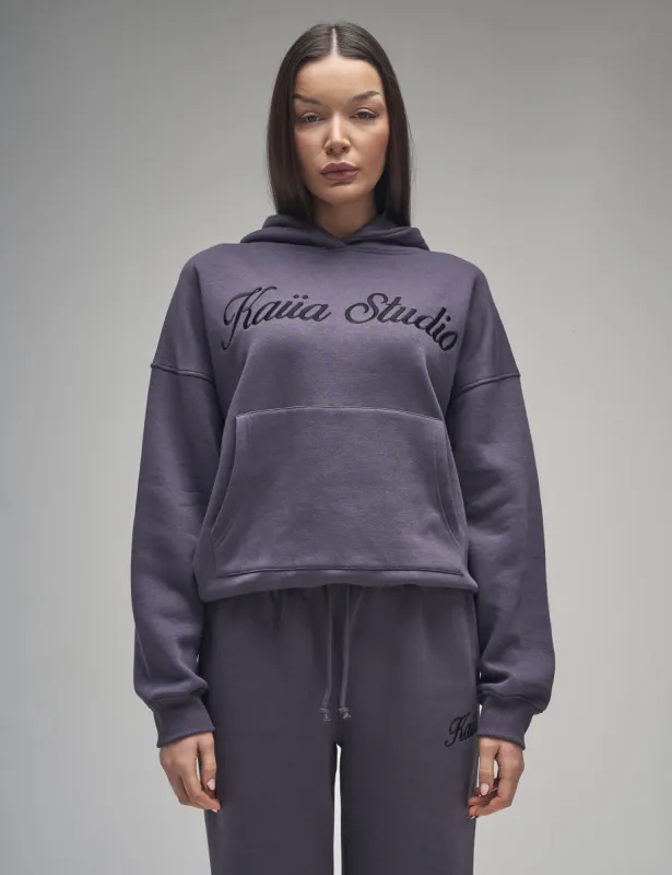 Kaiia Studio Script Logo Oversized Hoodie Dark Grey sold by Public Desire