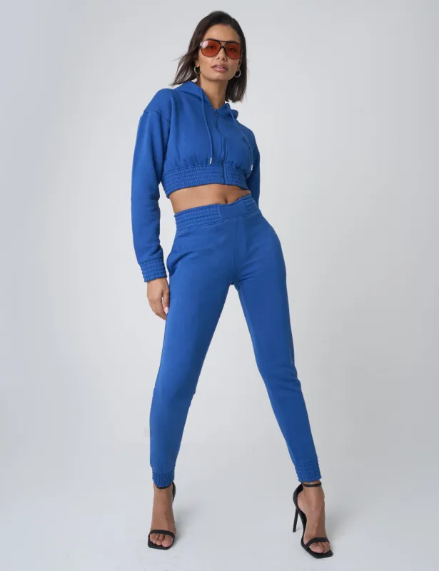 Cinched High Waisted Joggers Cobalt Blue sold by Public Desire