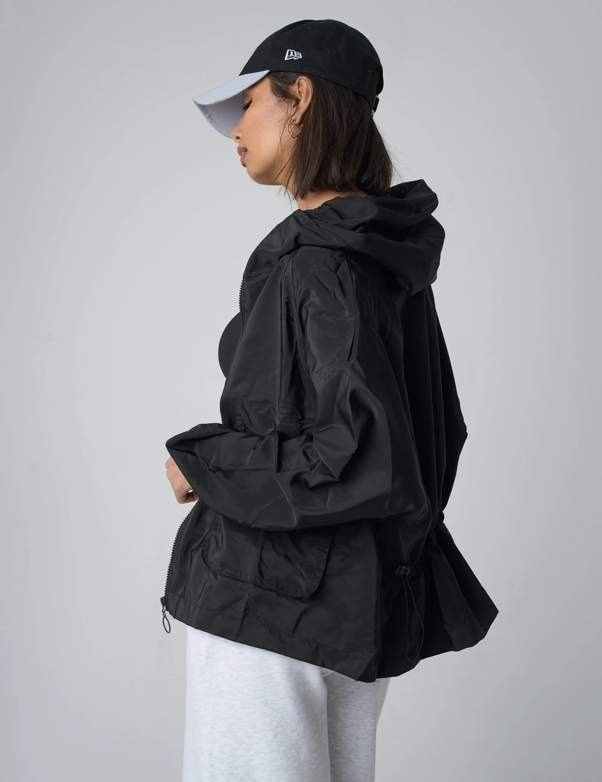 Tie Waist Detail Windbreaker Black sold by Public Desire product image thumbnail 4