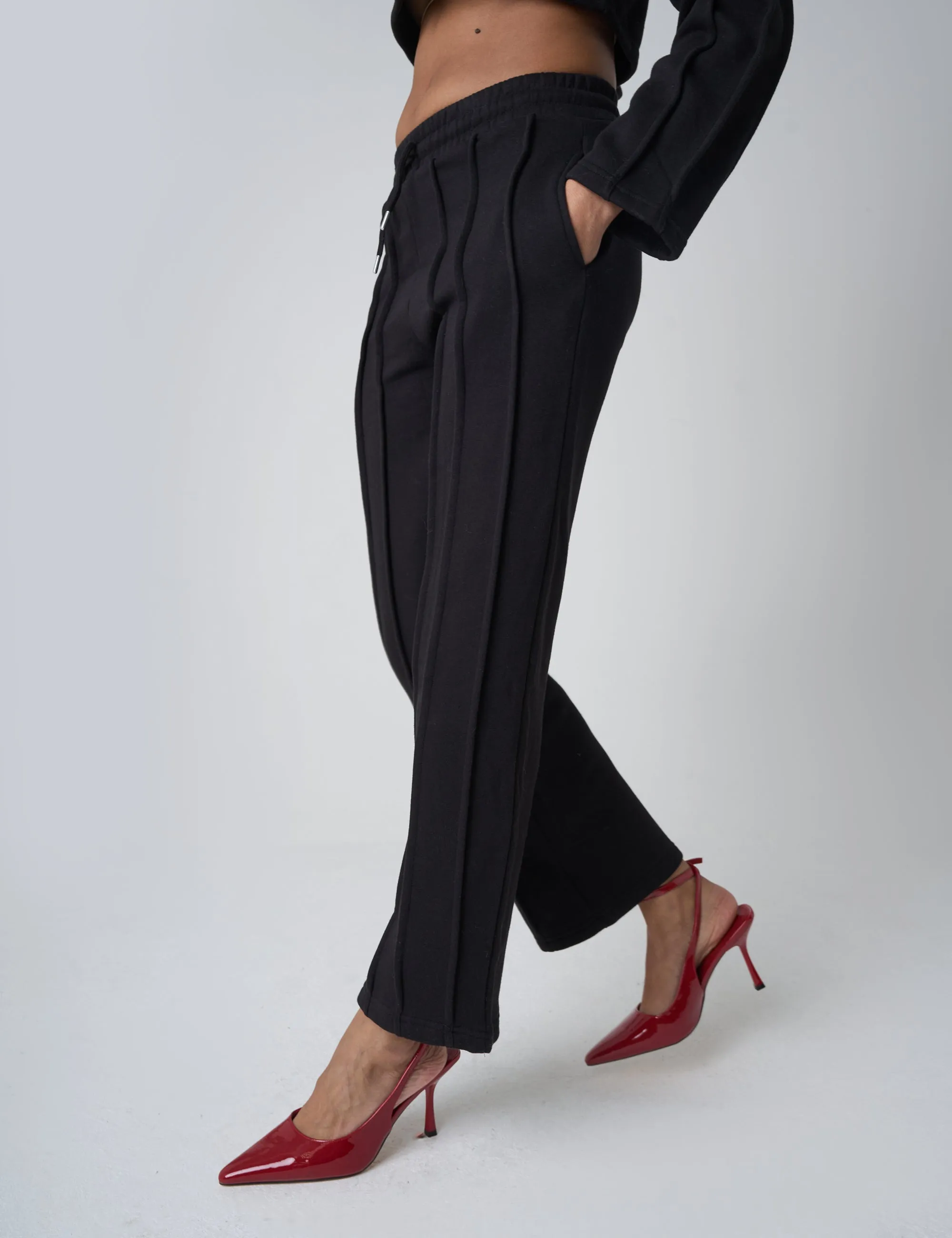 Seam Detail Cuffed Joggers Black sold by Public Desire product image thumbnail 2