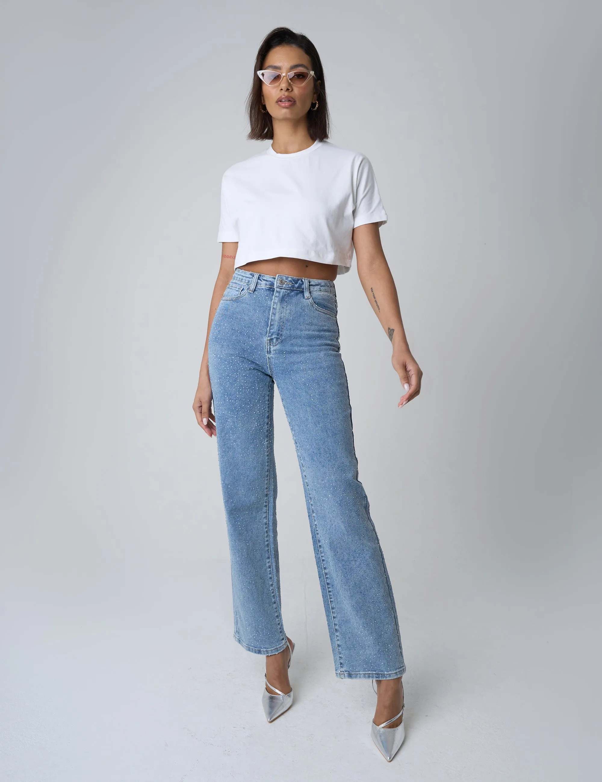 Boxy Fit Cropped T-Shirt White sold by Public Desire product image thumbnail 3