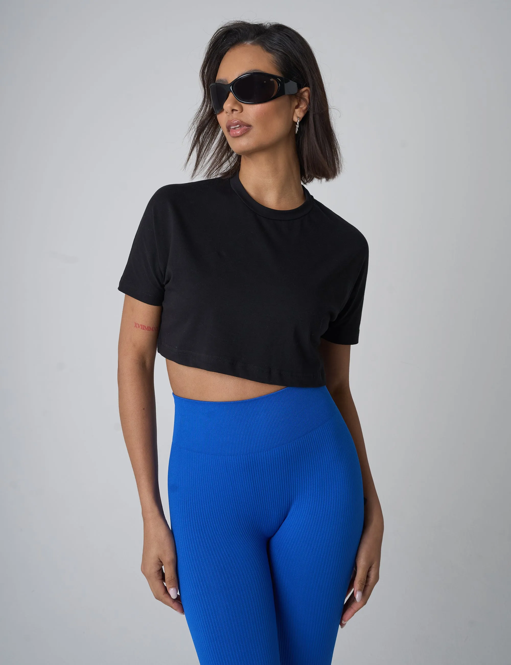 Boxy Fit Cropped T-Shirt Black sold by Public Desire product image thumbnail 2