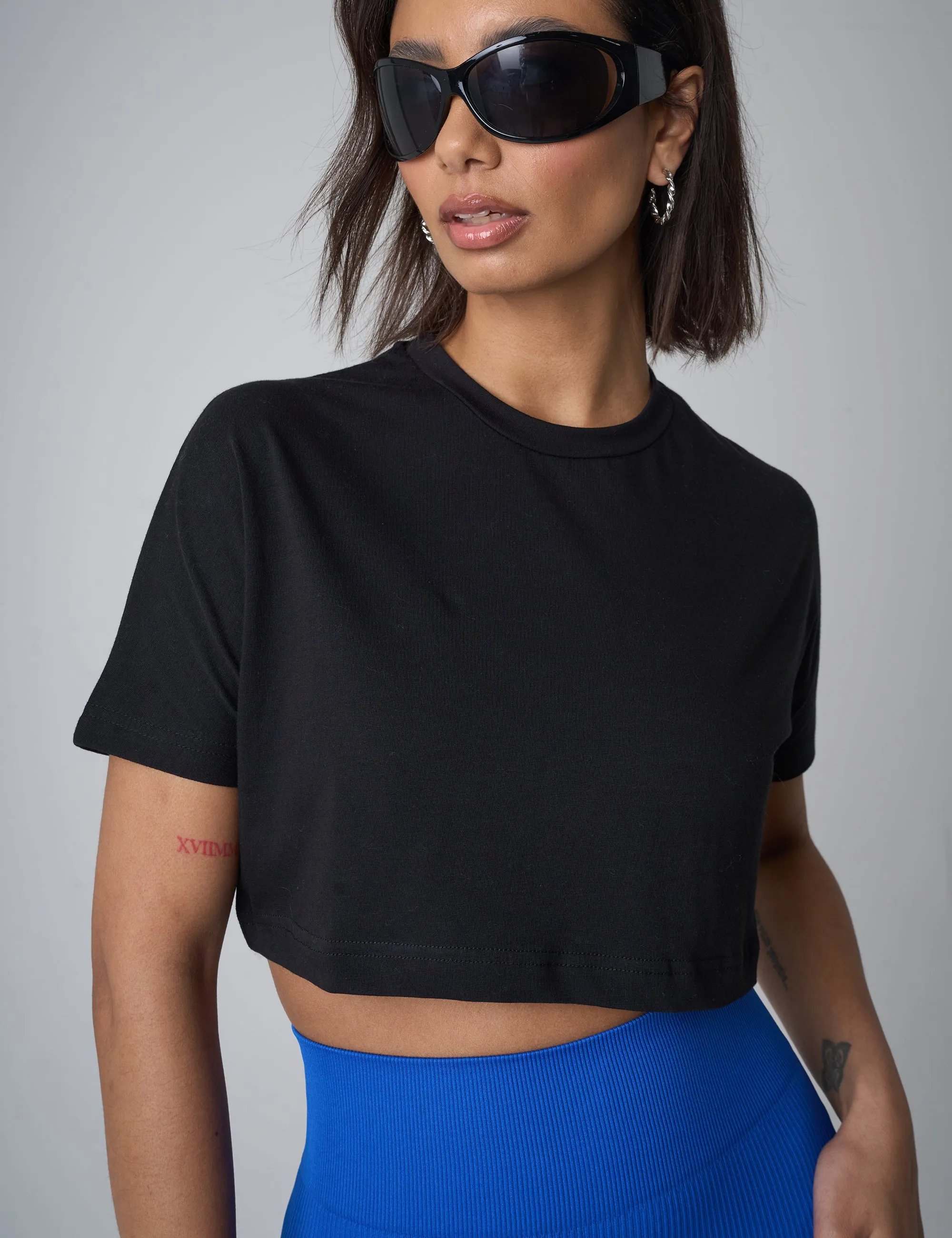 Boxy Fit Cropped T-Shirt Black sold by Public Desire product image thumbnail 5