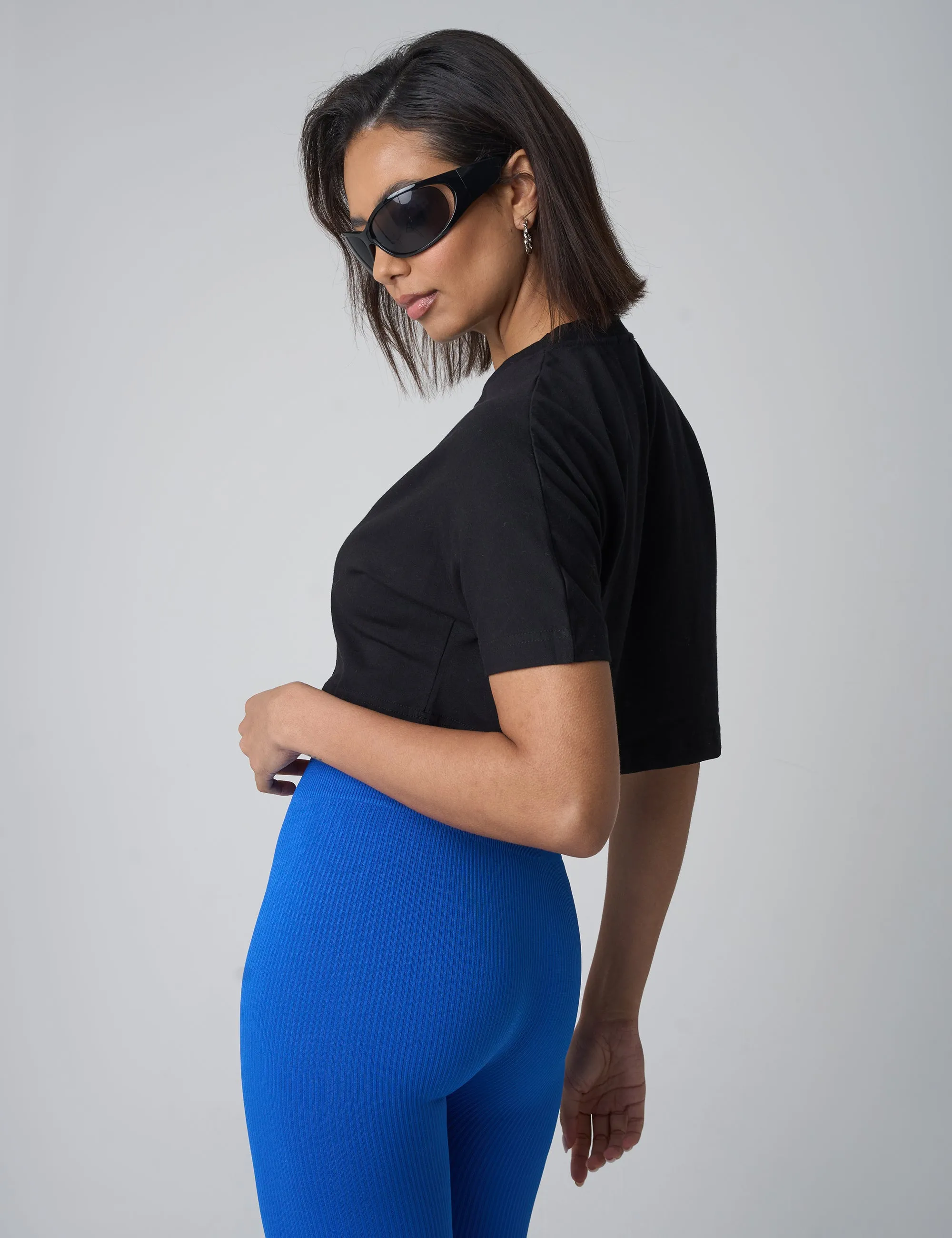 Boxy Fit Cropped T-Shirt Black sold by Public Desire product image thumbnail 3