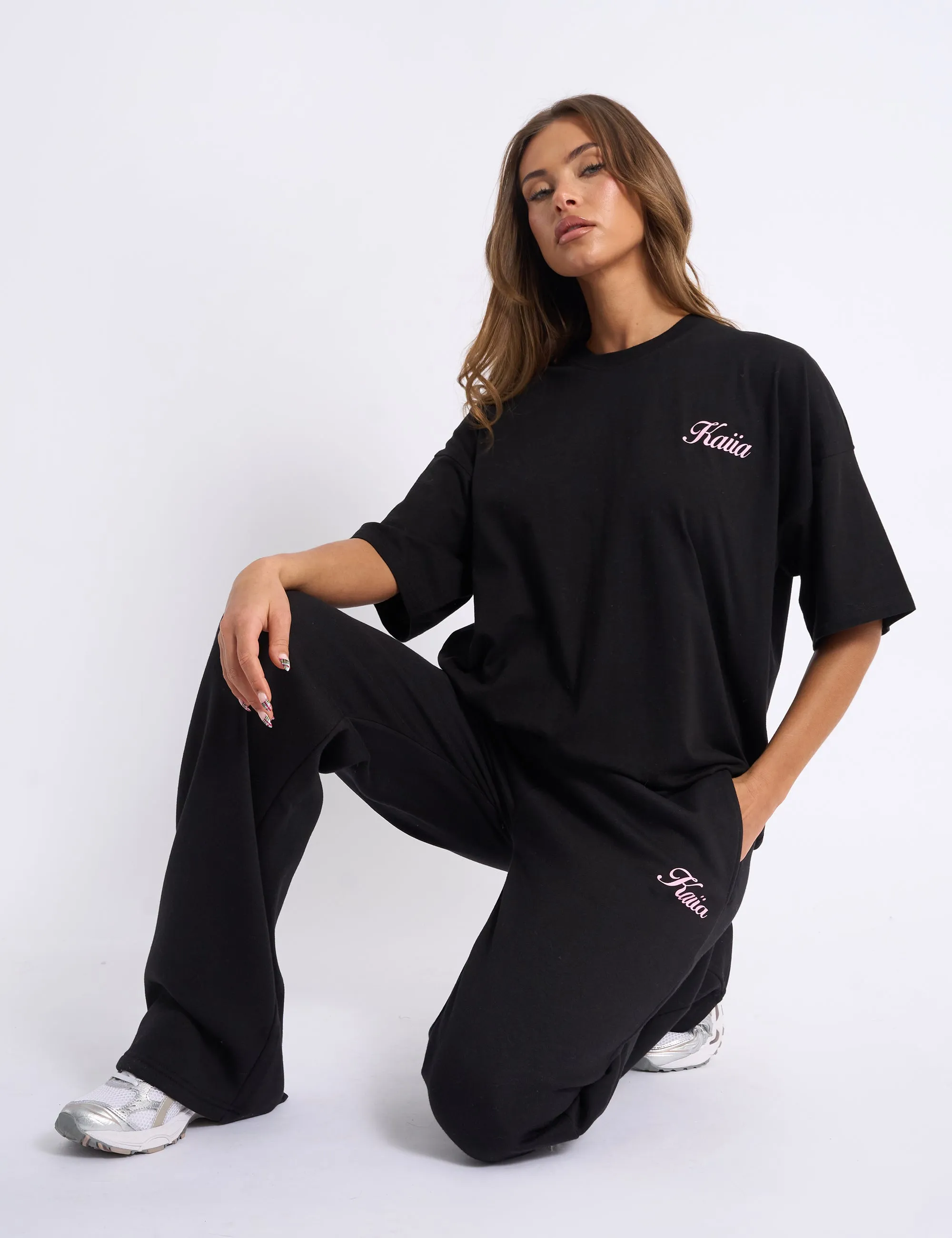 Kaiia Angel Graphic Oversized T-Shirt Black & Pink sold by Public Desire product image thumbnail 3