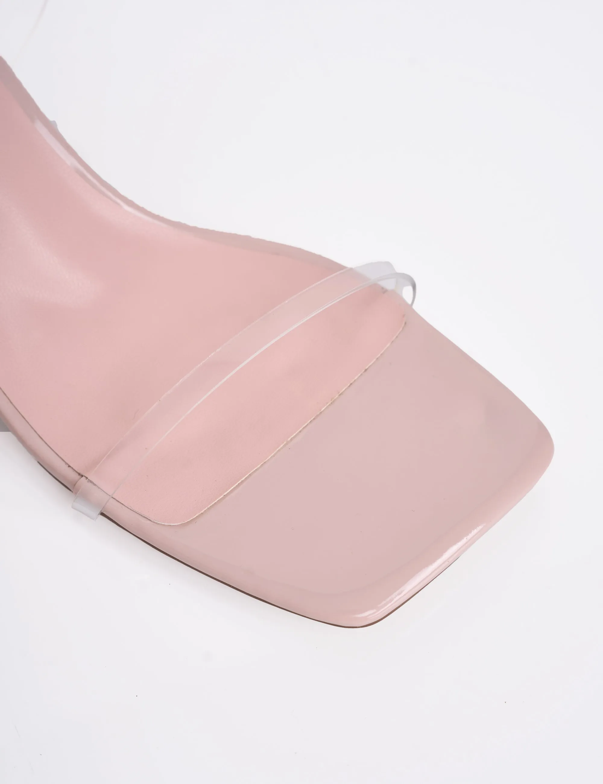 Natalya Nude Perspex Barely There Square Toe Stiletto Mid Heels sold by Public Desire product image thumbnail 4