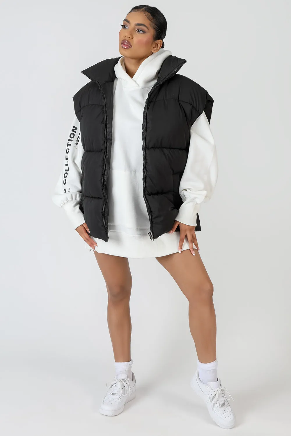 Longline Oversized Gilet Black sold by Public Desire product image thumbnail 2