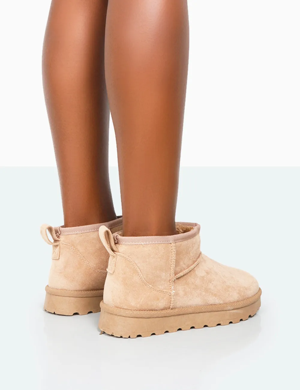 Flurry Beige Faux Suede Ultra Mini Ankle Boots sold by Public Desire product image thumbnail 4