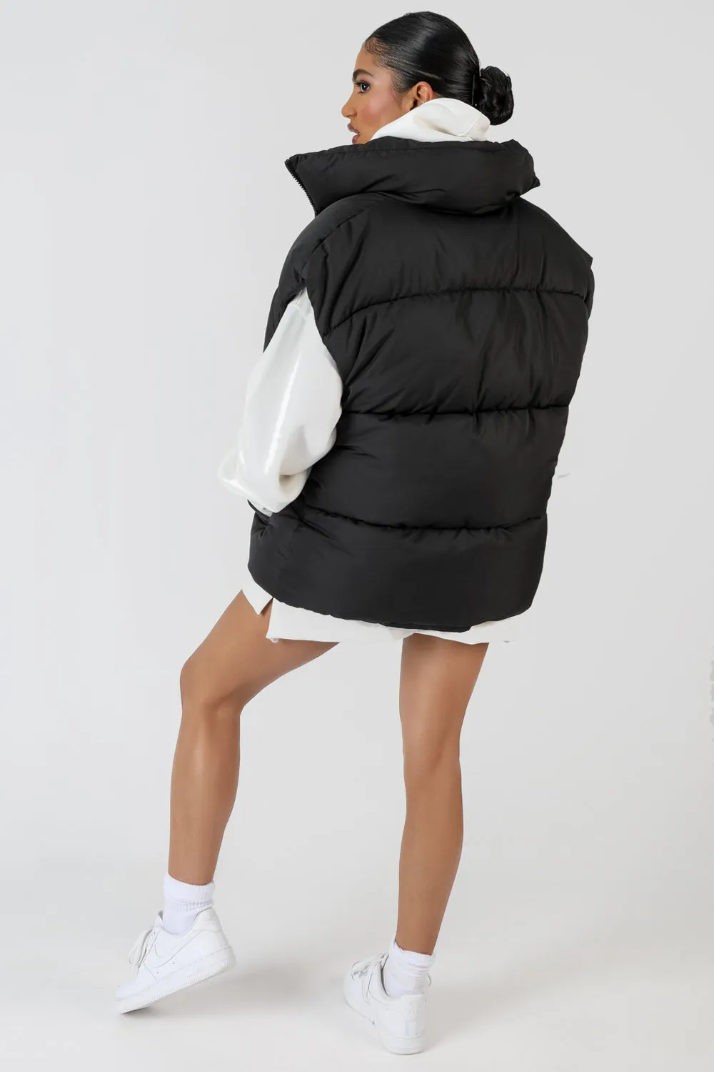 Longline Oversized Gilet Black sold by Public Desire product image thumbnail 3