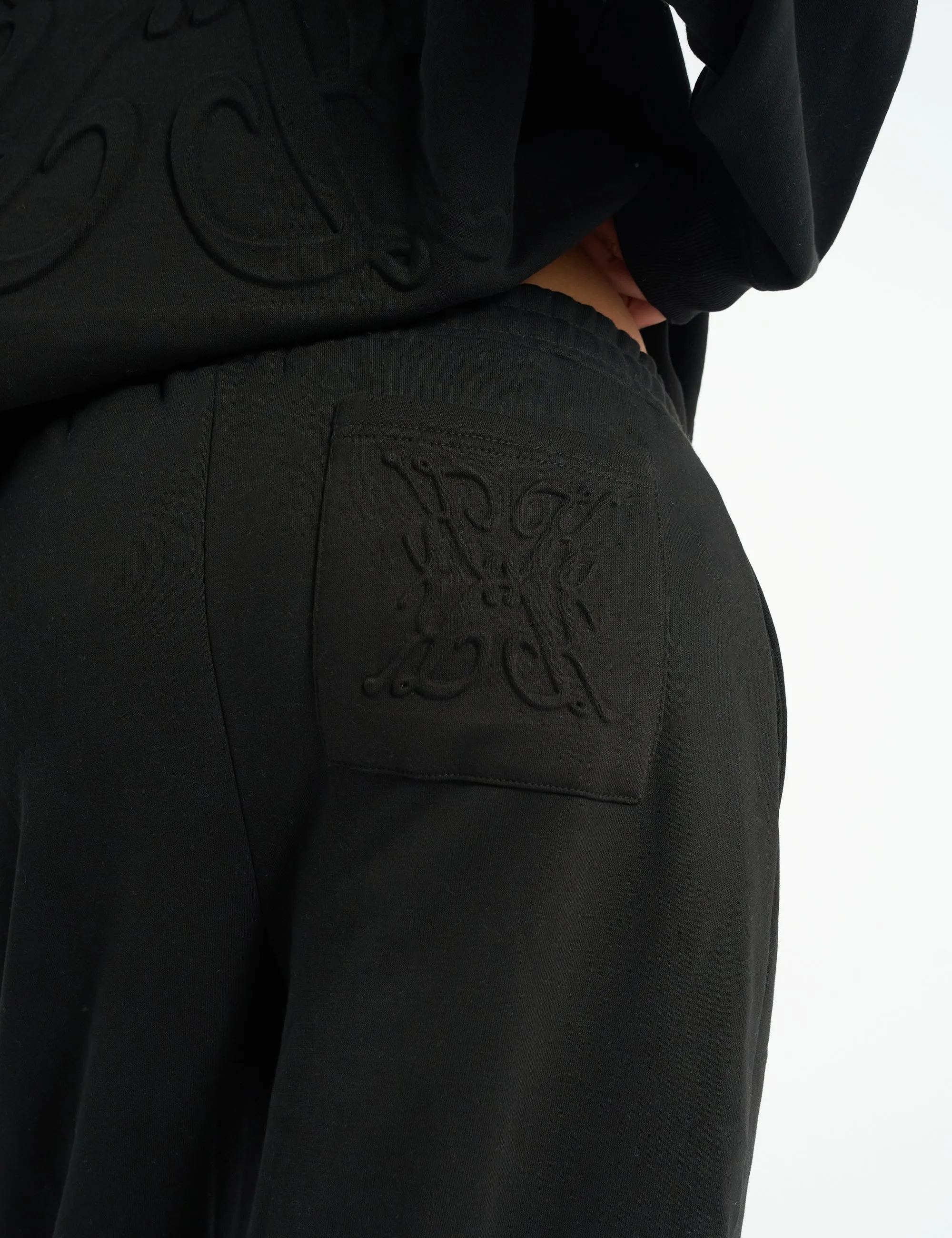 Kaiia Embossed Wide Leg Joggers Black sold by Public Desire product image thumbnail 4