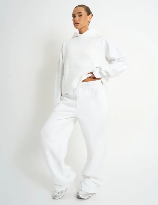 Kaiia Embossed Wide Leg Joggers White sold by Public Desire