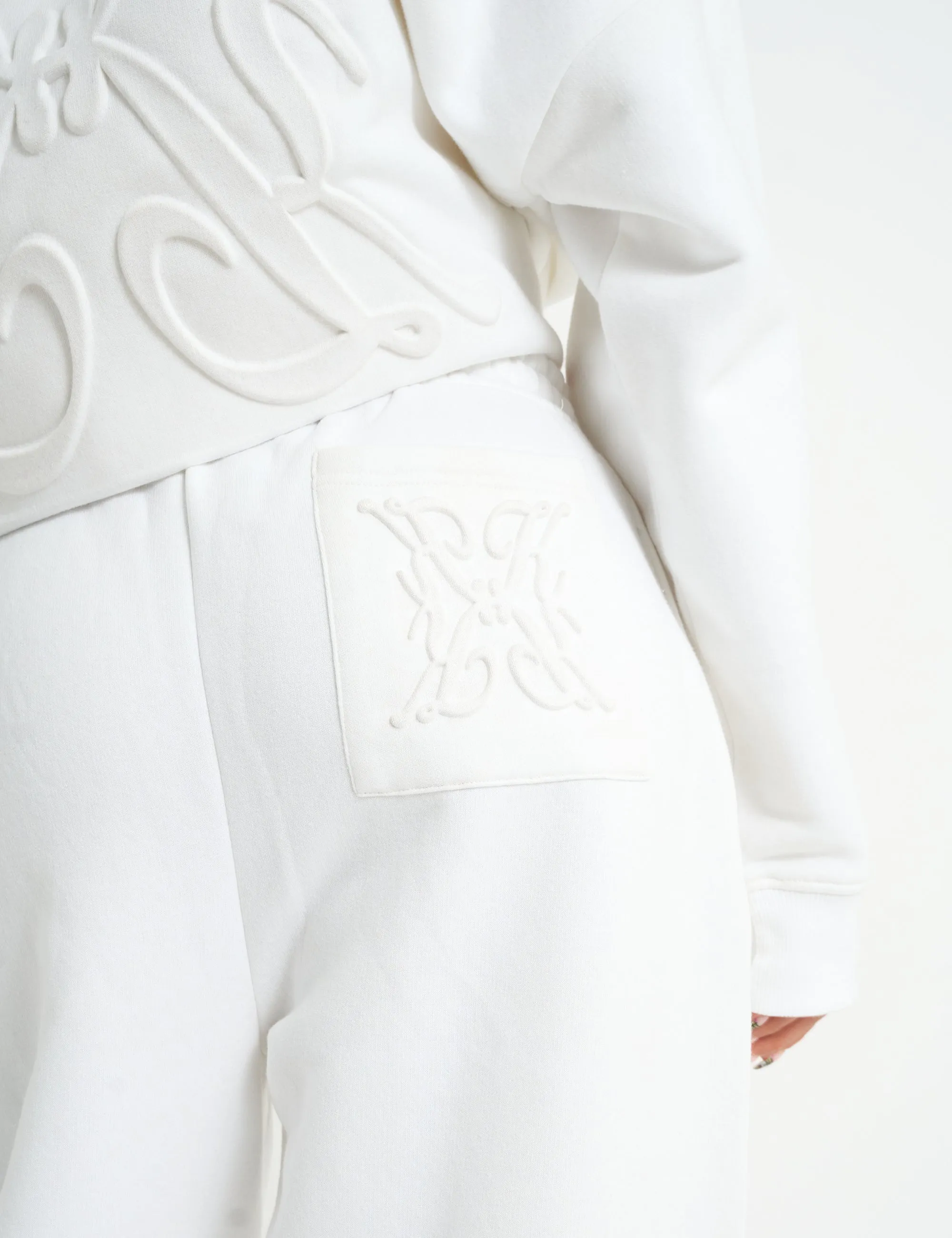 Kaiia Embossed Wide Leg Joggers White sold by Public Desire product image thumbnail 4