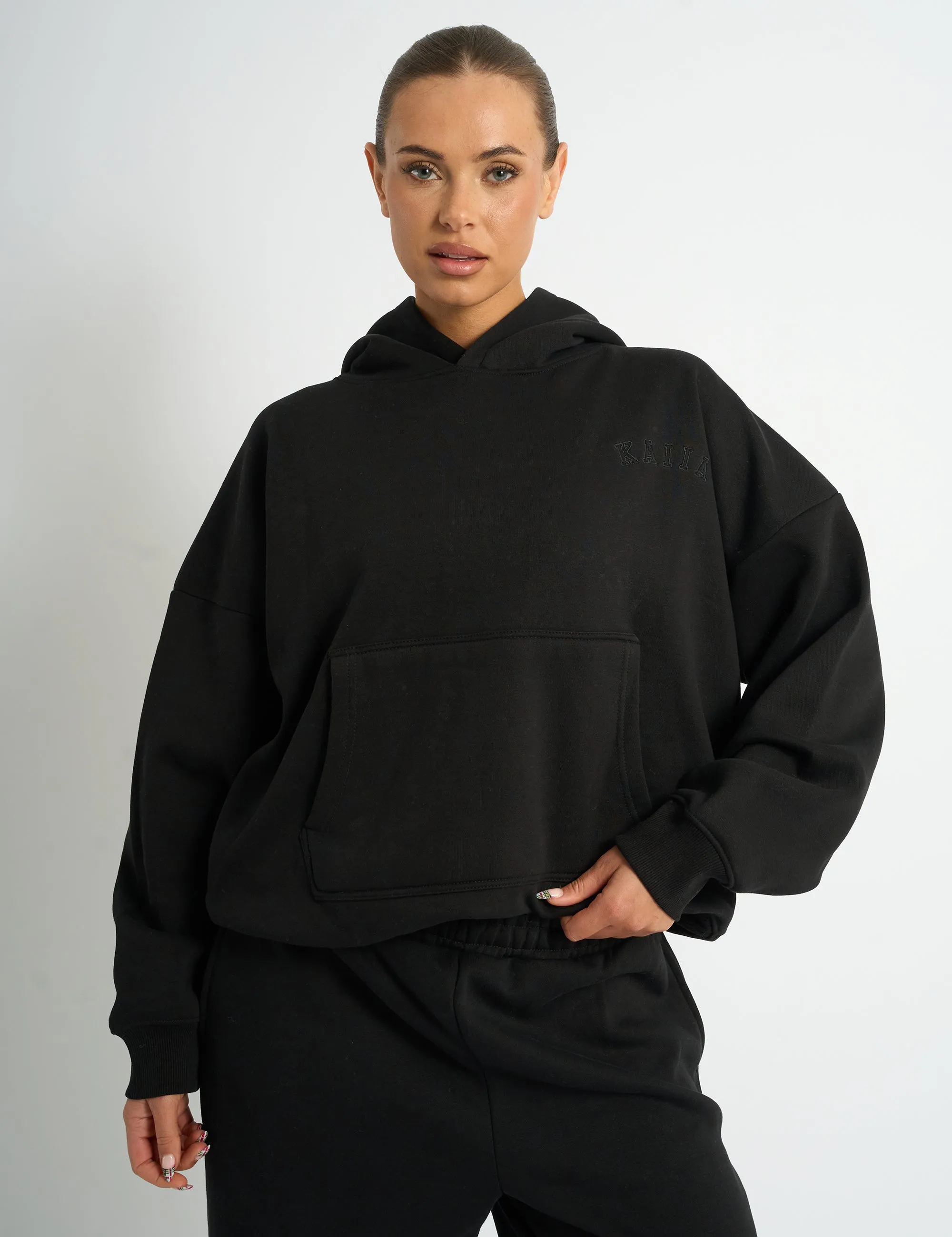 Kaiia Logo Embossed Oversized Hoodie Black sold by Public Desire product image thumbnail 2