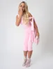 Knot Detail Asymmetric One Shoulder Luxe Slinky Top Soft Pink sold by Public Desire