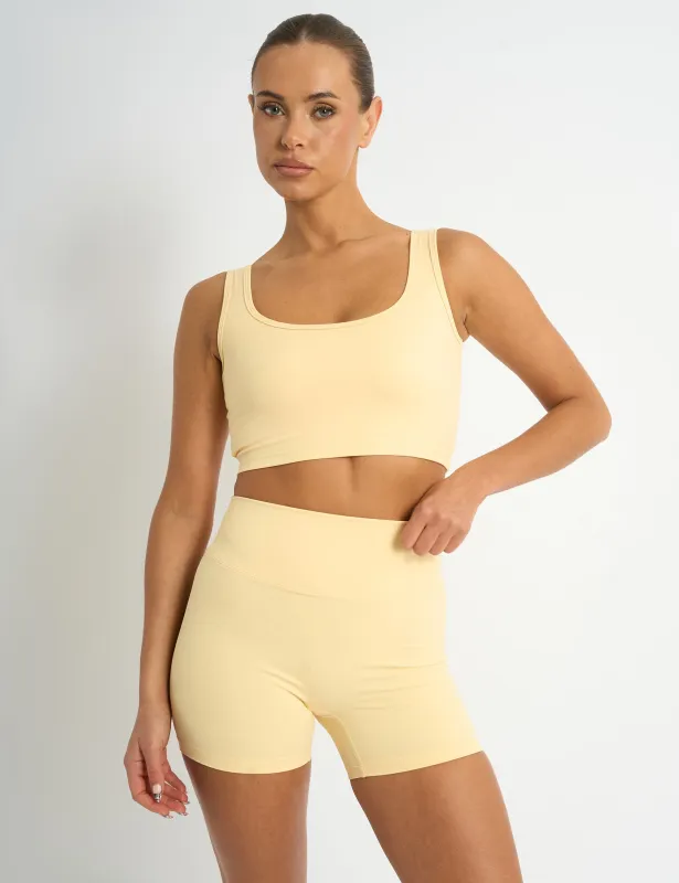 Kaiia Sculpt Square Neck Crop Top Yellow sold by Public Desire