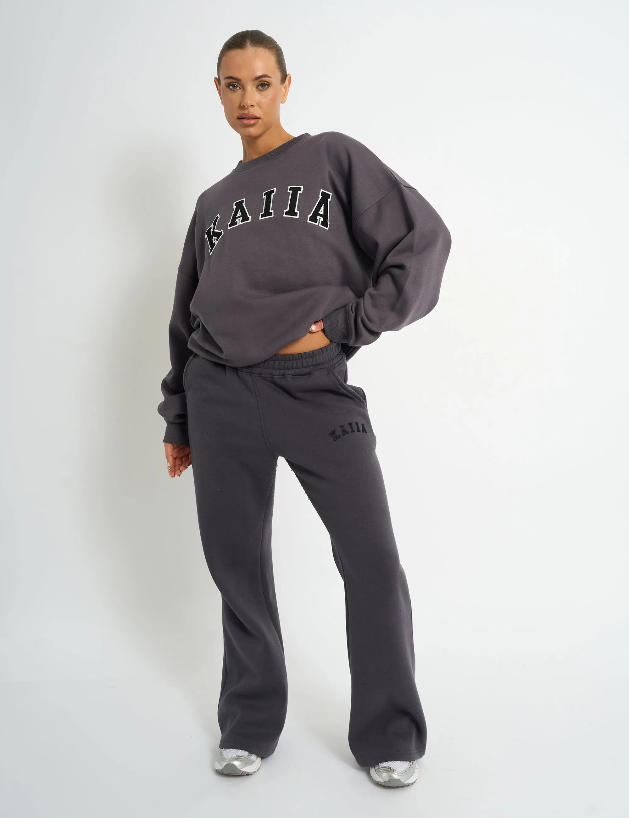Kaiia Slogan Oversized Sweatshirt Dark Grey sold by Public Desire product image thumbnail 3