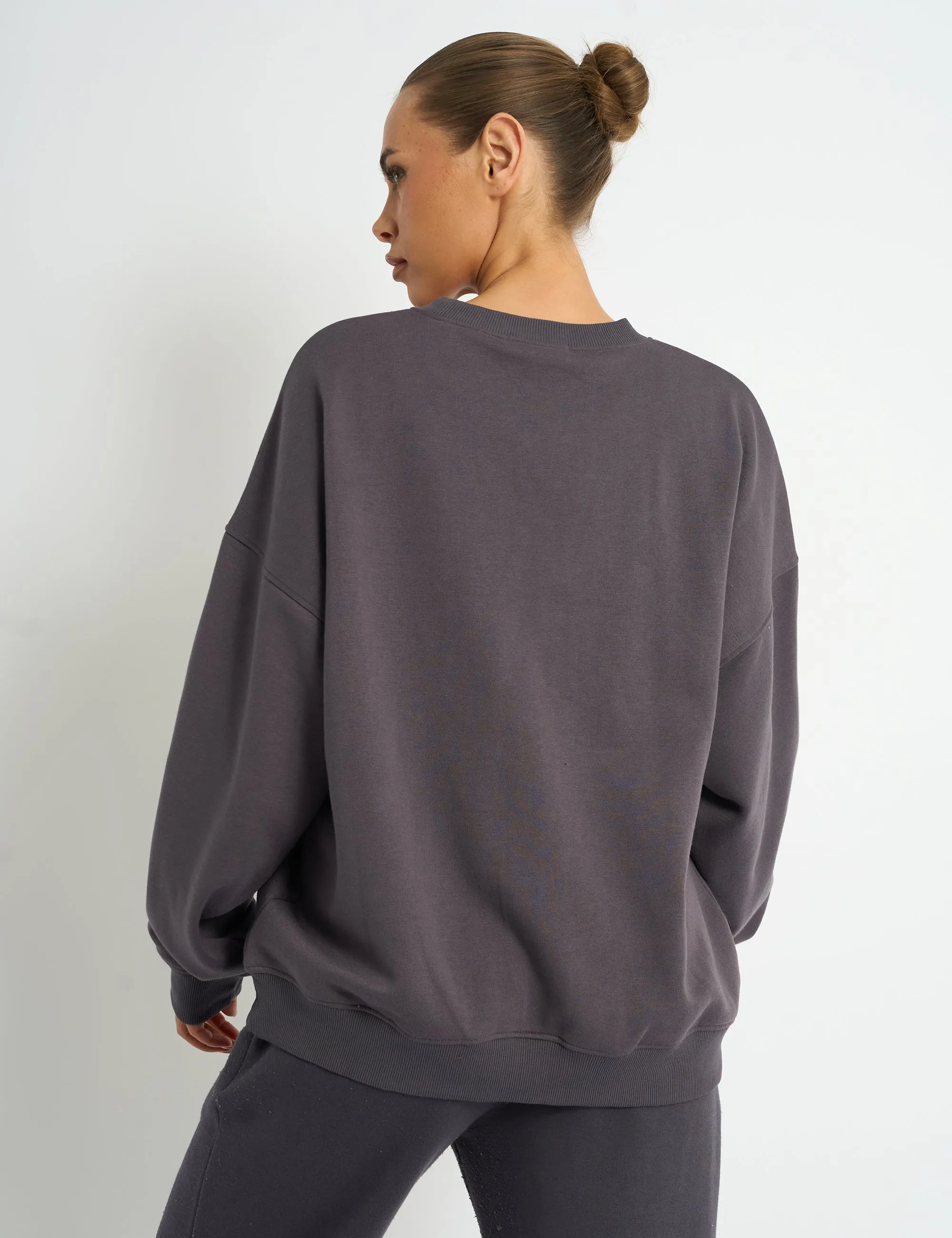 Kaiia Slogan Oversized Sweatshirt Dark Grey sold by Public Desire product image thumbnail 2