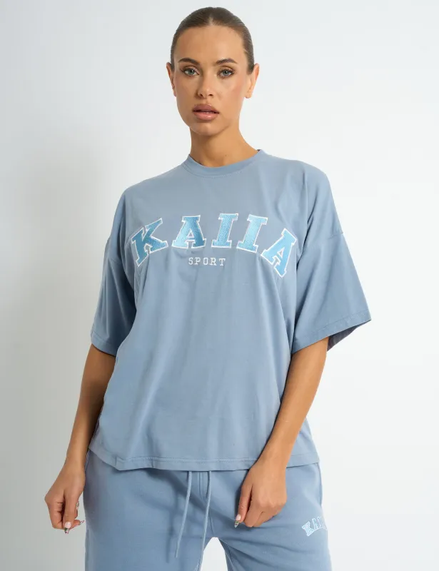 Kaiia Logo Oversized T-shirt Vintage Blue sold by Public Desire