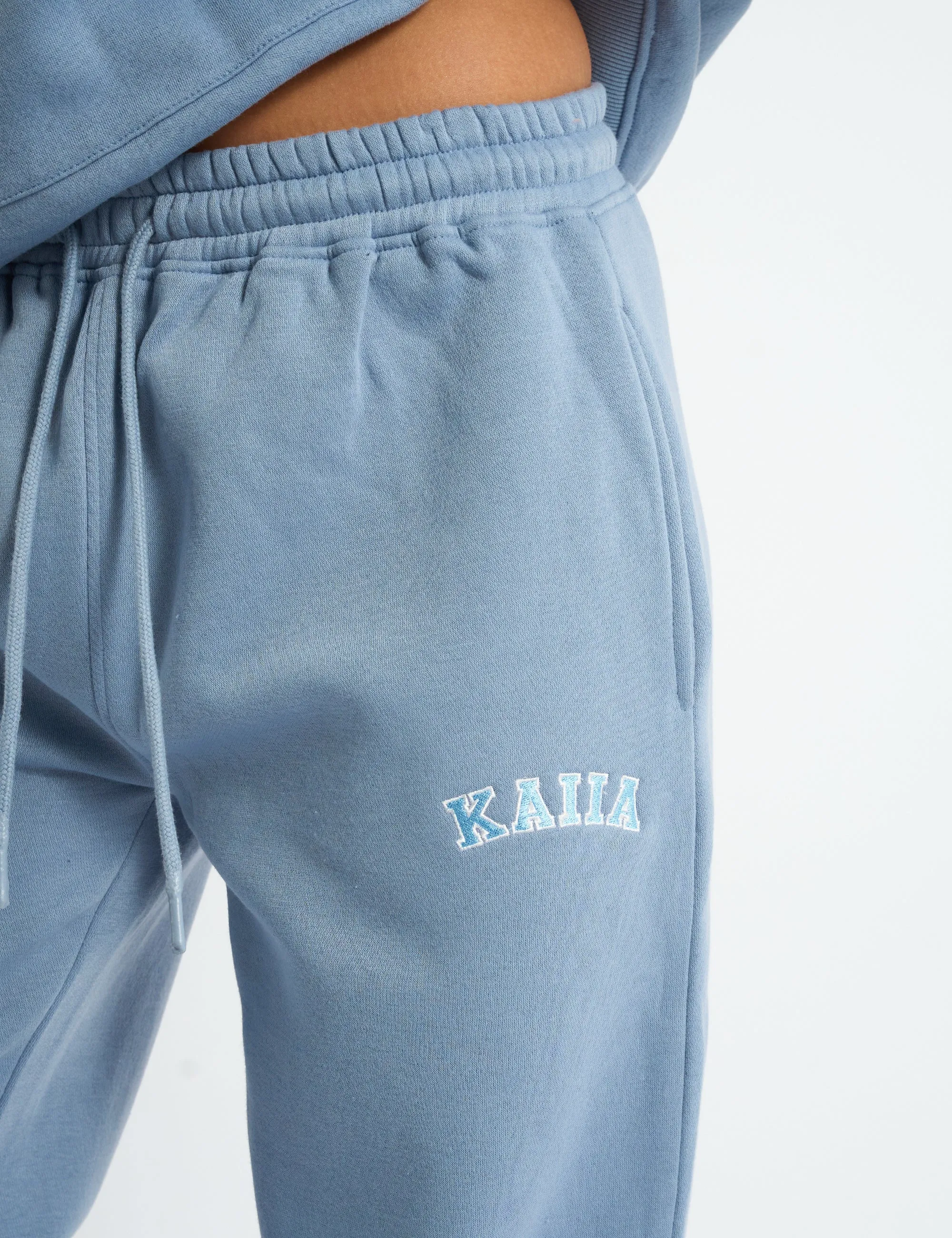 Kaiia Logo Wide Leg Joggers Vintage Blue sold by Public Desire product image thumbnail 4