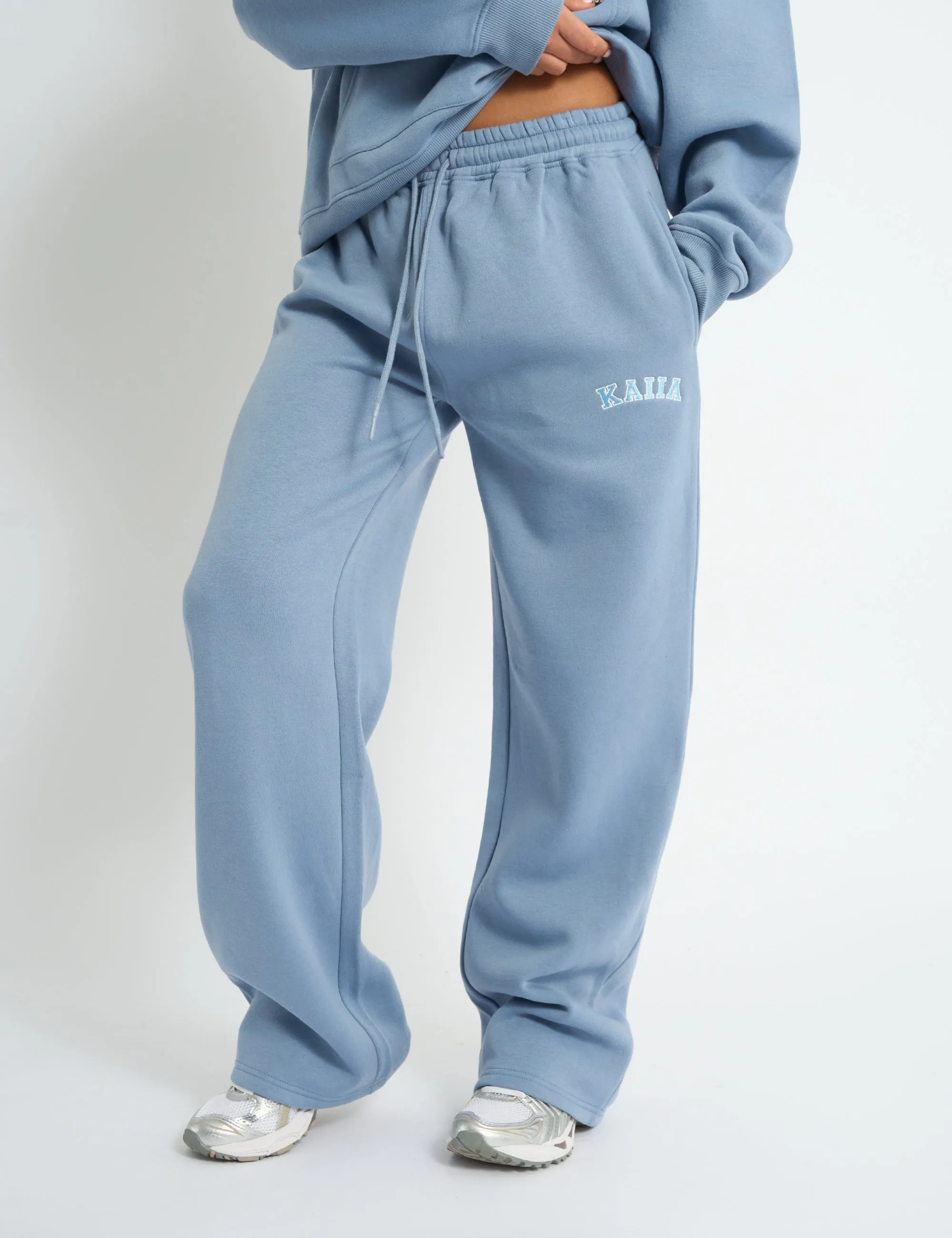 Kaiia Logo Wide Leg Joggers Vintage Blue sold by Public Desire product image thumbnail 2