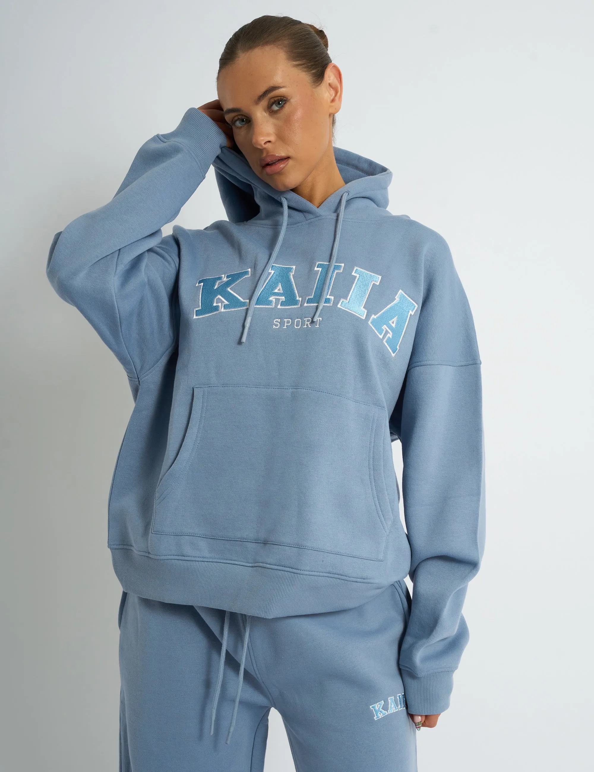 Kaiia Sport Logo Oversized Hoodie Vintage Blue sold by Public Desire
