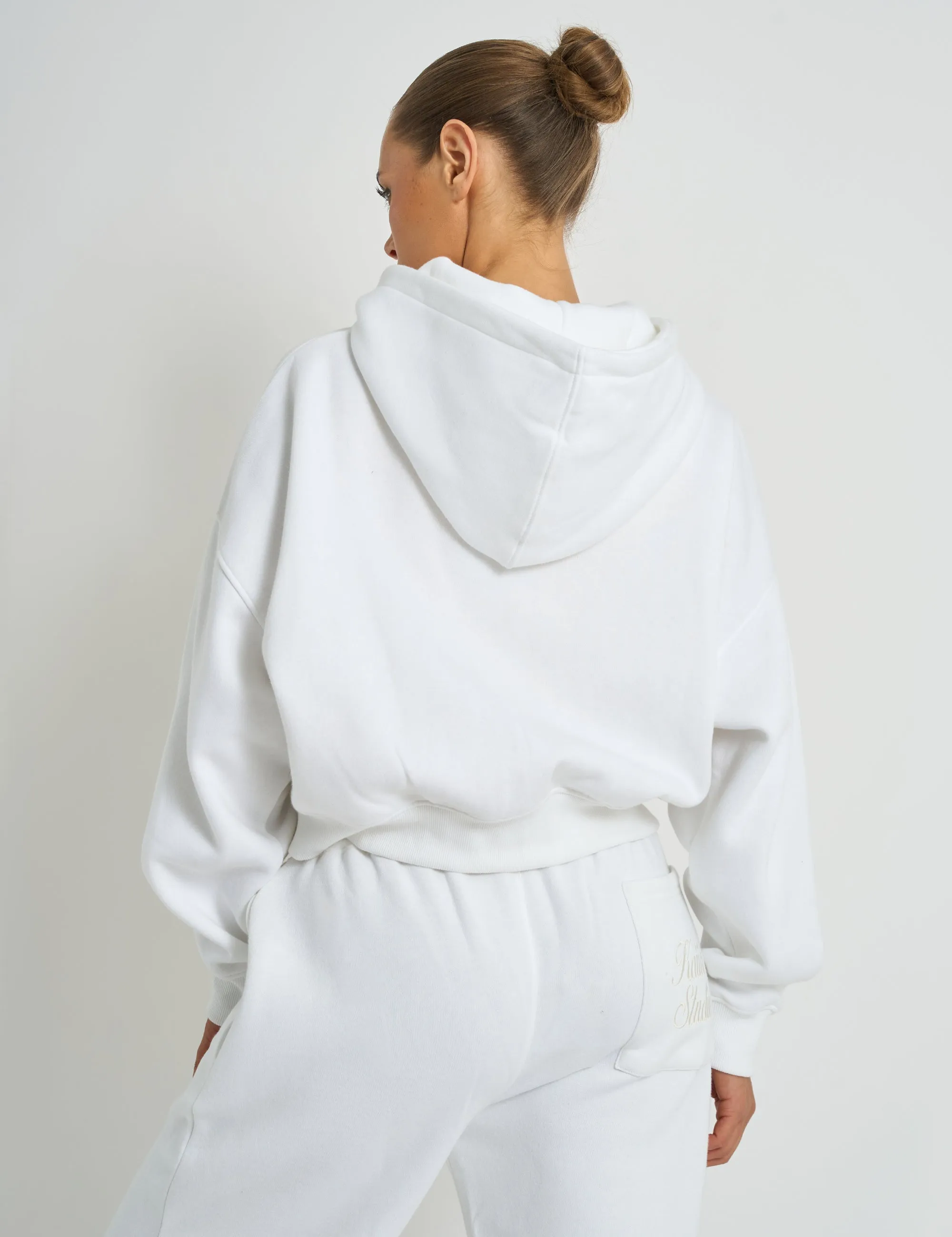 Kaiia Slogan Zip Through Cropped Hoodie White sold by Public Desire product image thumbnail 2