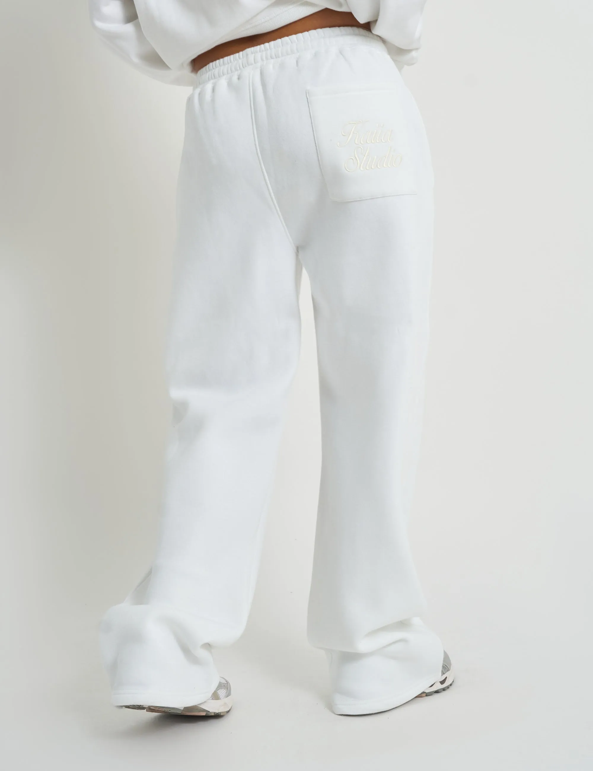 Kaiia Script Logo Wide Leg Joggers White sold by Public Desire product image thumbnail 3