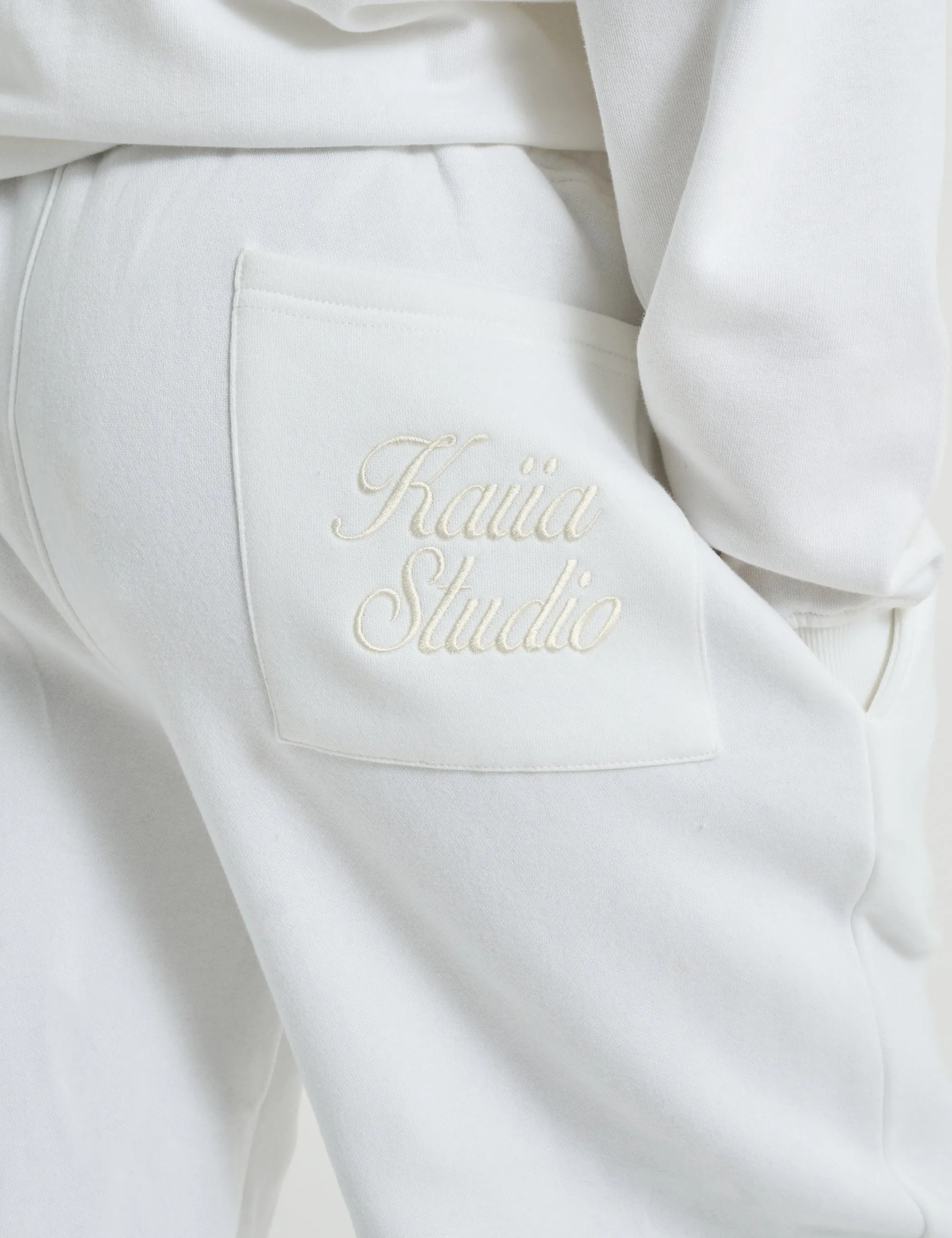 Kaiia Script Logo Wide Leg Joggers White sold by Public Desire product image thumbnail 4