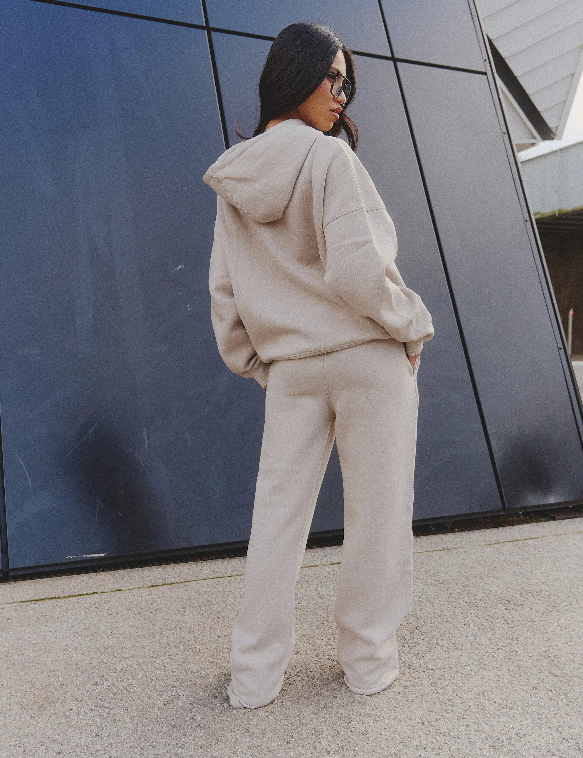 Kaiia Logo Wide Leg Joggers Almond sold by Public Desire product image thumbnail 3