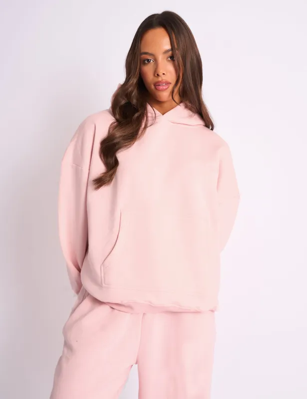 Kaiia Logo Embossed Oversized Hoodie Pale Pink sold by Public Desire