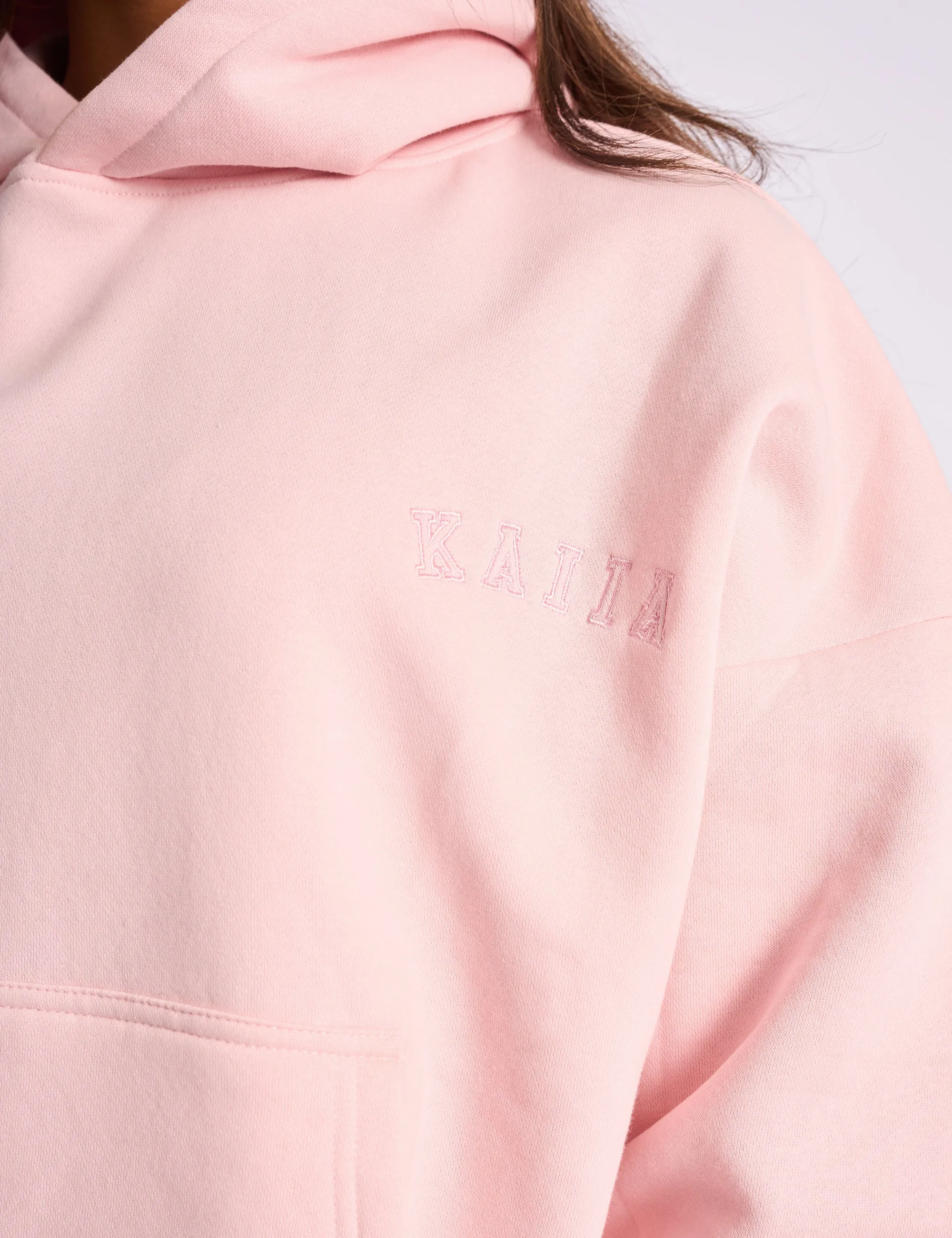 Kaiia Logo Embossed Oversized Hoodie Pale Pink sold by Public Desire product image thumbnail 4