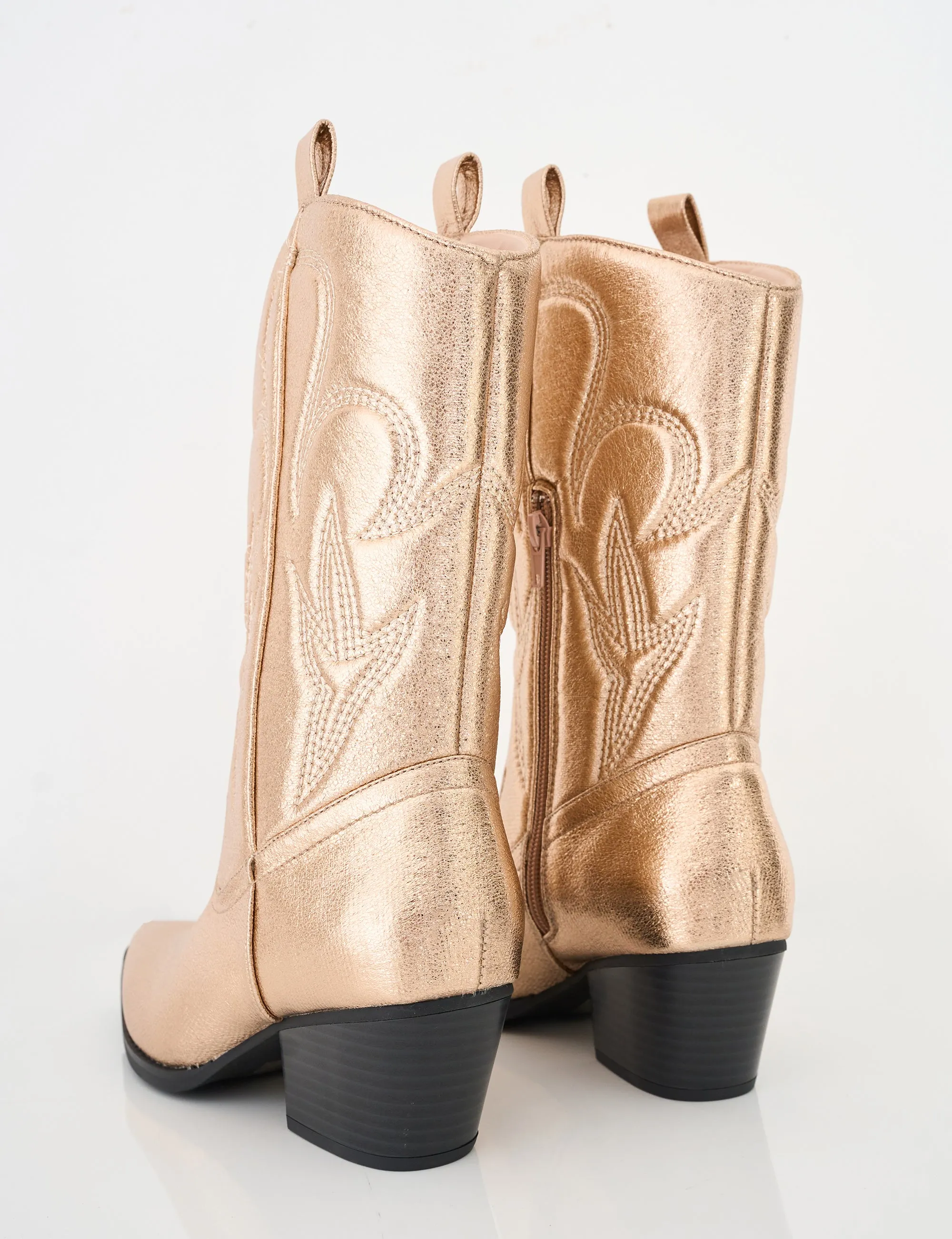 Calabasas Rose Gold Western Embroidered Knee High Pointed Toe Cowboy Boots sold by Public Desire product image thumbnail 2