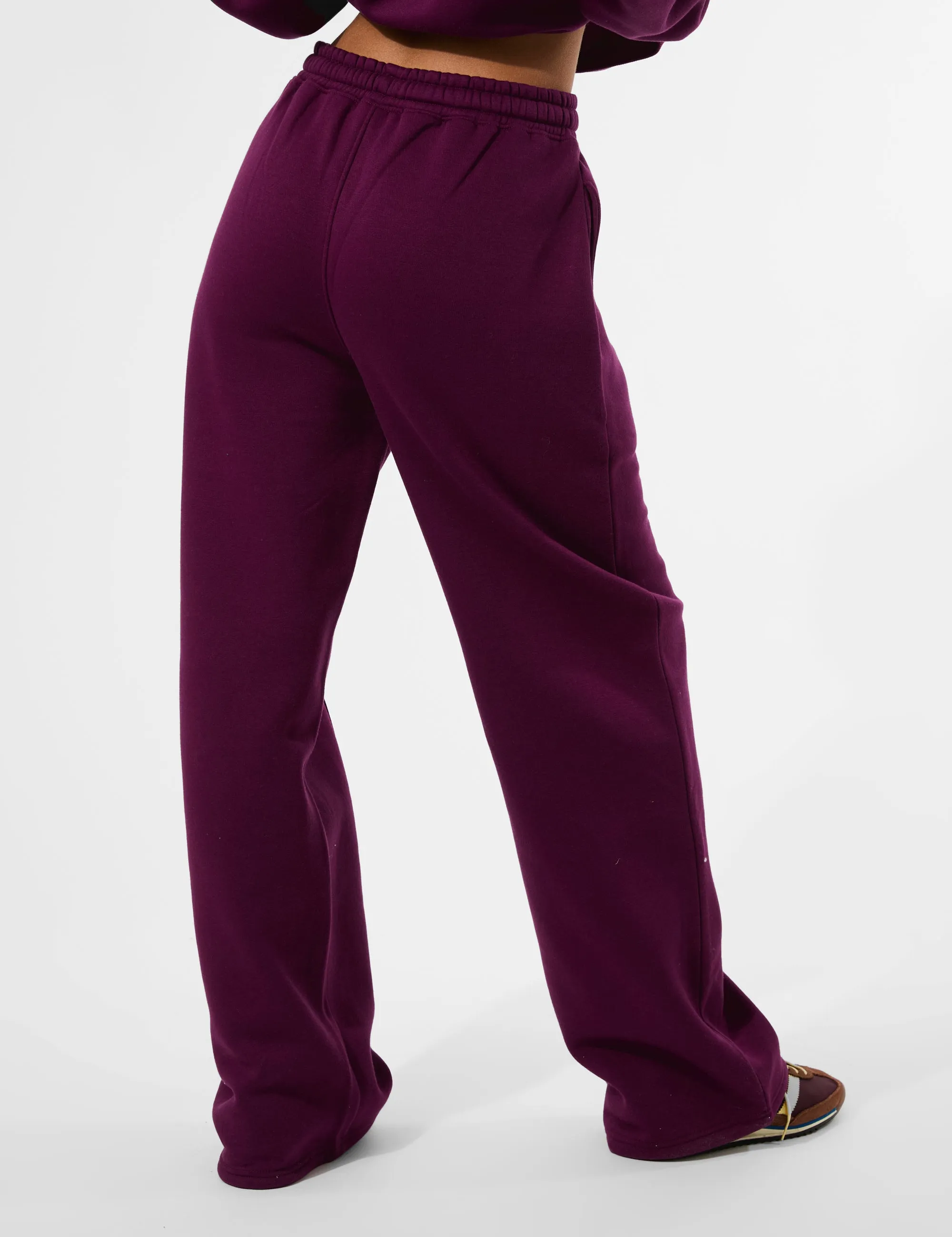 Kaiia Seam Detail Wide Leg Joggers Grape sold by Public Desire product image thumbnail 2
